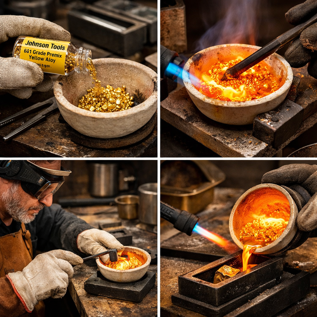 Johnson Tools Birla 621 Grade Premix Yellow Alloy For Gold Mixing or 916 Gold Making (Silver Yellow Alloy 10gram)