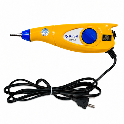 Johnson Tools Kinjal 230 Volts Handy Electric Engraving Pen ABS Plastic Machine with 9 Step Stoke Vibration Adjustment (Color-Yellow)