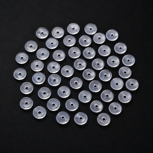 Johnson Tools Flat Bluish Silicone Ear Back Stoppers for Gold and Silver Ear rings (200pc)