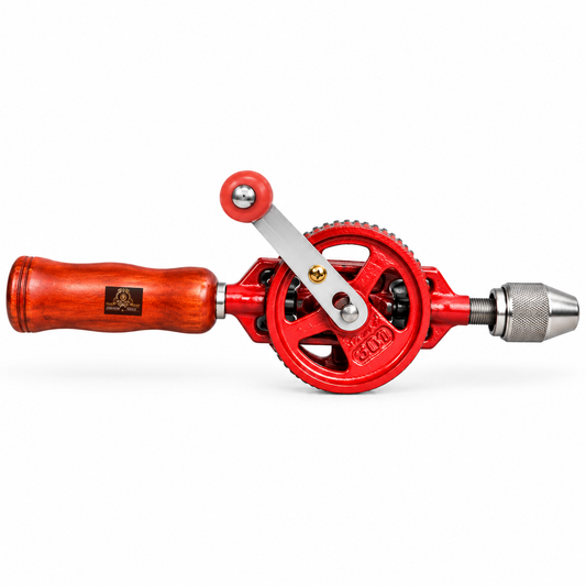 Johnson Tools Nahal 1/4'' Hand Drill Machine with Wooden Handle (Color - Red, Size - 6mm)