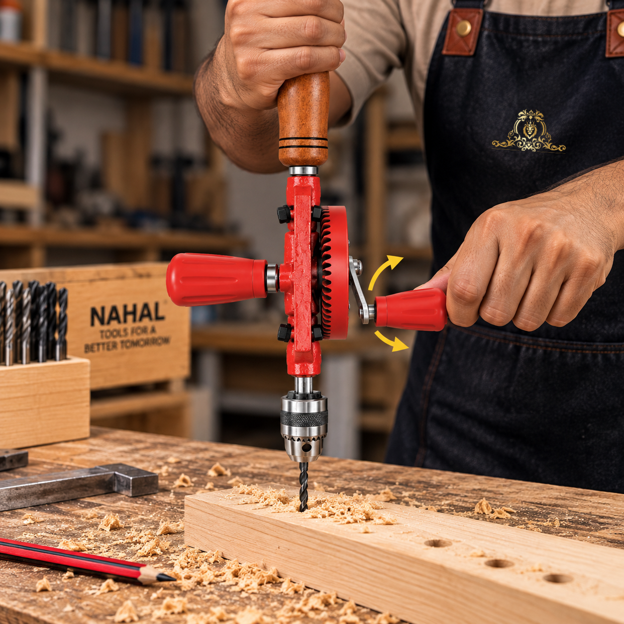 Johnson Tools Nahal 1/4'' Hand Drill Machine with Japanese Chuck Key Model (Color - Red and Black, Size - 6mm)