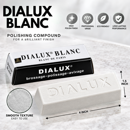 Johnson Tools Dialux White High Polishing Rouge Bar Used on Silver, White Gold and Plastics for Pre-Polish and High Lustre Finish for Jewellery Making and Repair, Watchmaking, Model Making