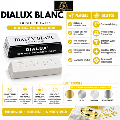 Johnson Tools Dialux White High Polishing Rouge Bar Used on Silver, White Gold and Plastics for Pre-Polish and High Lustre Finish for Jewellery Making and Repair, Watchmaking, Model Making