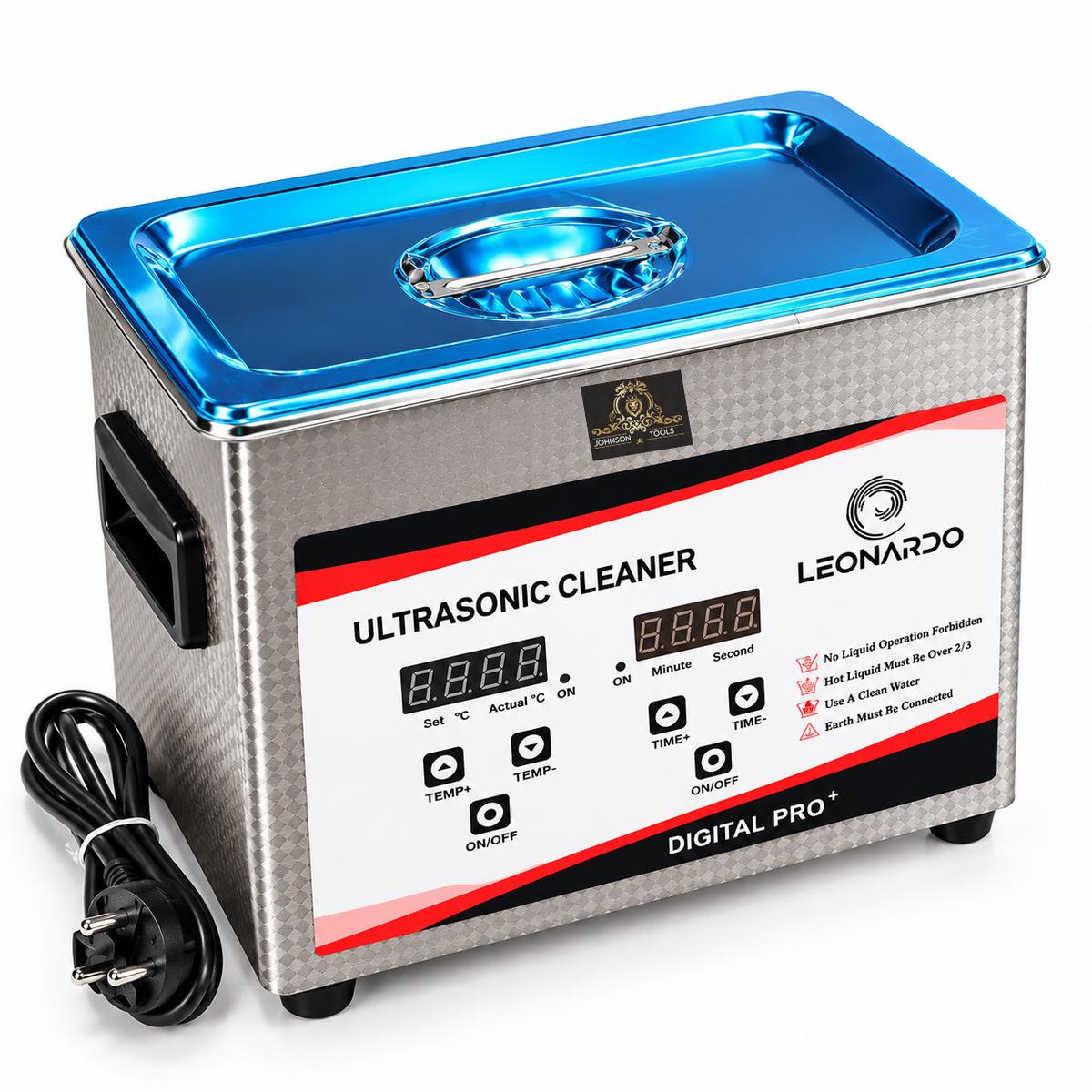 Johnson Tools Digital Pro 40kHz Ultrasonic Cleaner with Auto Digital Timer & Heater for Jewelry, Glasses & Watches Cleaner (3 Litre)