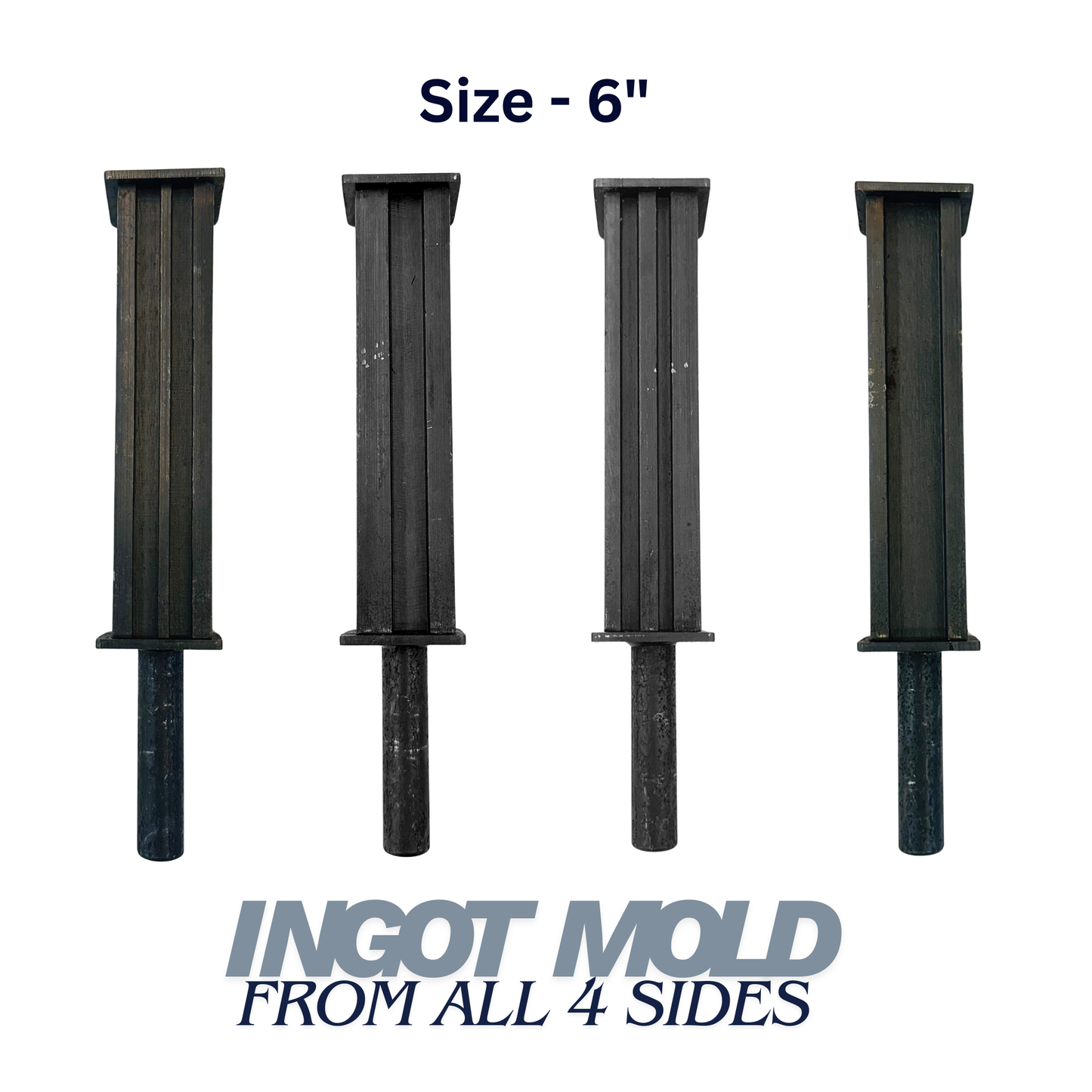 Johnson Tools 6" Square Wire Ingot Mold or Dhalni Pot Reja with 6 Slot sizes for Gold Silver Copper Aluminum Brass Melting, Casting and Refining Works