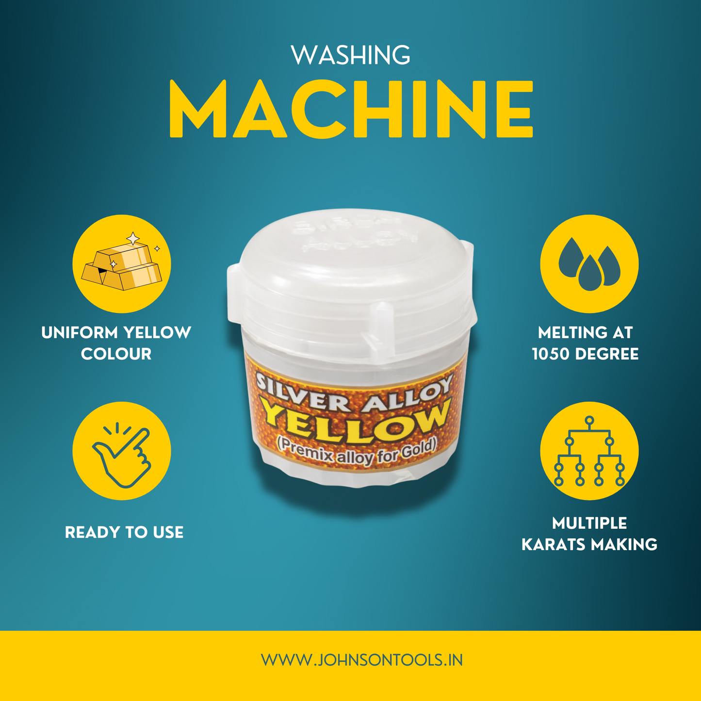 Johnson Tools Birla 621 Grade Premix Yellow Alloy For Gold Mixing or 916 Gold Making (Silver Yellow Alloy 10gram)