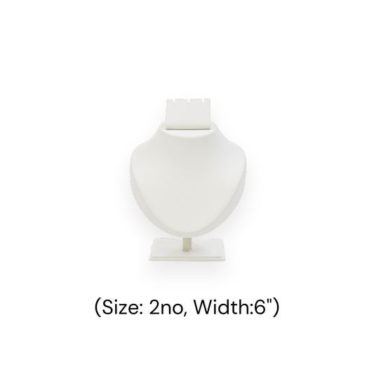 Johnson Tools White Adjustable Fiber Necklace Display Stand (Size 2no, 6" width) for Gold, Silver, Diamond & Antique Necklaces Photography and Display Works (Copy)