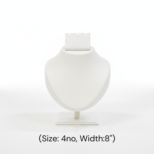 Johnson Tools White Adjustable Fiber Necklace Display Stand (Size 4no, 8" width) for Gold, Silver, Diamond & Antique Necklaces Photography and Display Works (Copy) (Copy)