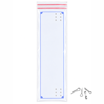 Johnson Tools C2P White PVC Jewellery Packing Card with double Stick Zippe and Aluminium Clips for Payal Packaging (3 × 11.5 Inch)