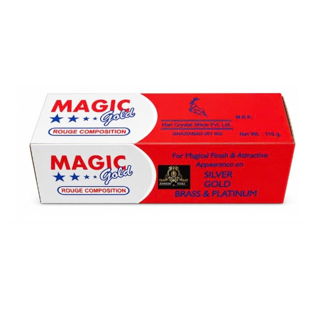Johnson Tools Metal Polishing Compound Rouge Bar for Polishing, Finishing on Brass, Silver, Gold, Platinum (Size - Small)