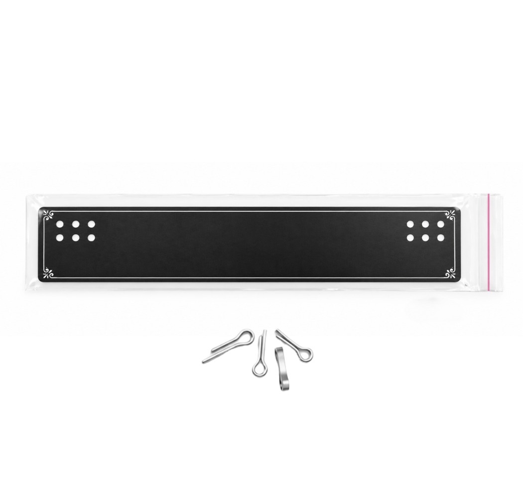 Johnson Tools C1P Series Black PVC Jewelry Display Card With Aluminium Clip And Single Stick Zipper For Payal, Chain, Bracelet