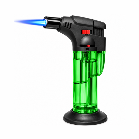 Johnson Tool Plastic Windproof Jet Flame Gun Thrower Barbeque Torch Lighter with Stand (Without Gas)