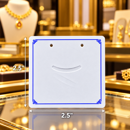 Johnson Tools I5P White PVC Display Card with Double Stick Zipper Pouch for Gold & Silver Earring and Pendant Packing (