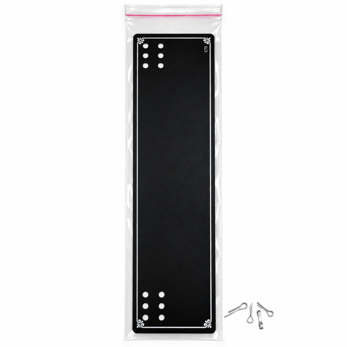 Johnson Tools C2P Black PVC Jewellery Packing Card with double Stick Zippe and Aluminium Clips for Payal Packaging (3 × 11.5 Inch)