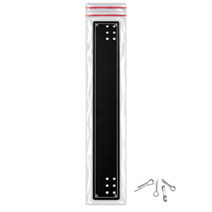 Johnson Tools C7P Black PVC Display Card with Double-Stick Zipper Pouch and Aluminium Clips for Payal, Bracelet, Chain Packing(1.5x11")