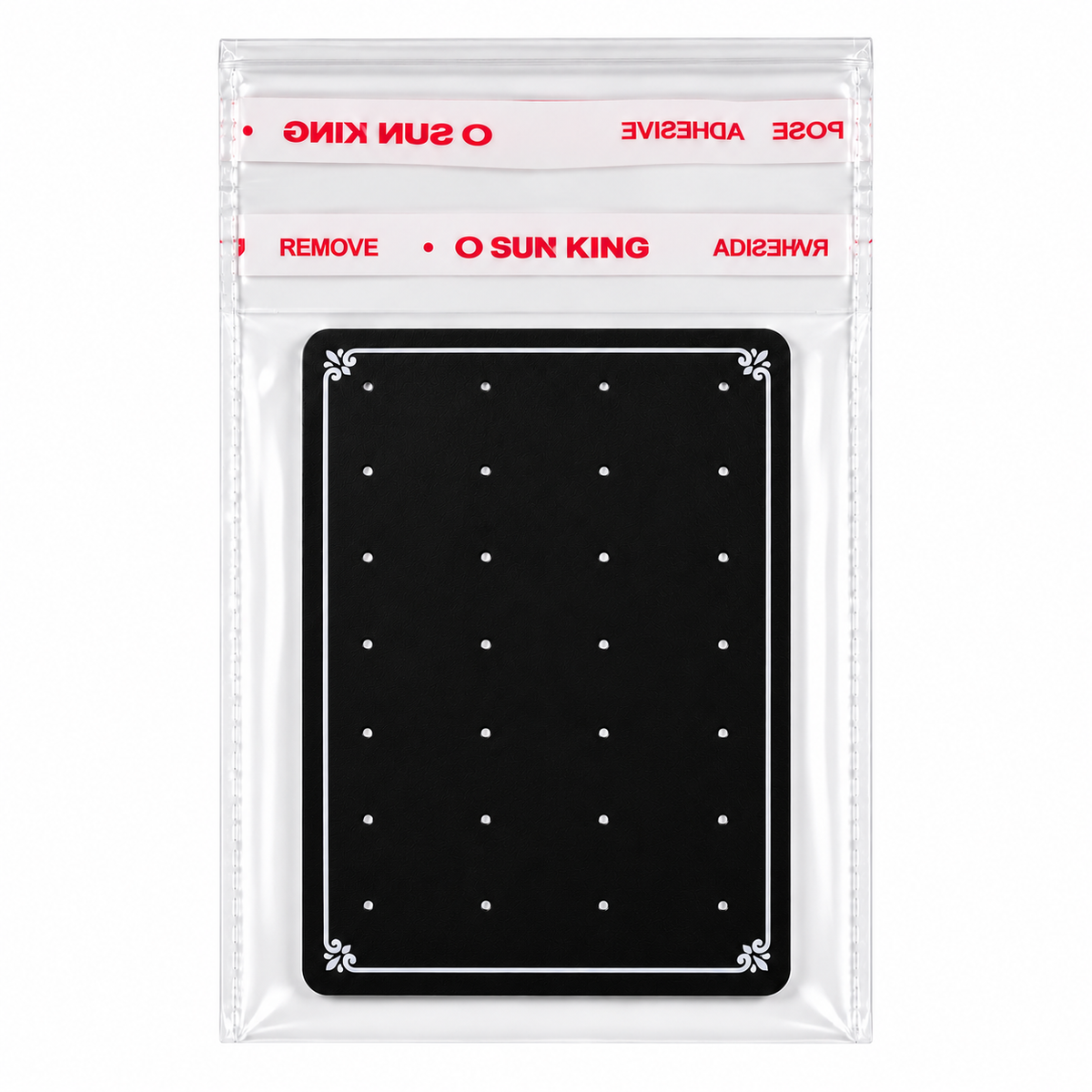 Johnson Tools K1P Series Black PVC Display Card with Double Stick Zipper for Nose Pin (2.25 × 3 inches)