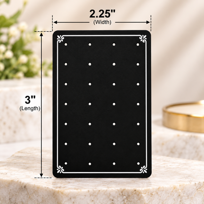 Johnson Tools K1P Series Black PVC Display Card with Double Stick Zipper for Nose Pin (2.25 × 3 inches)