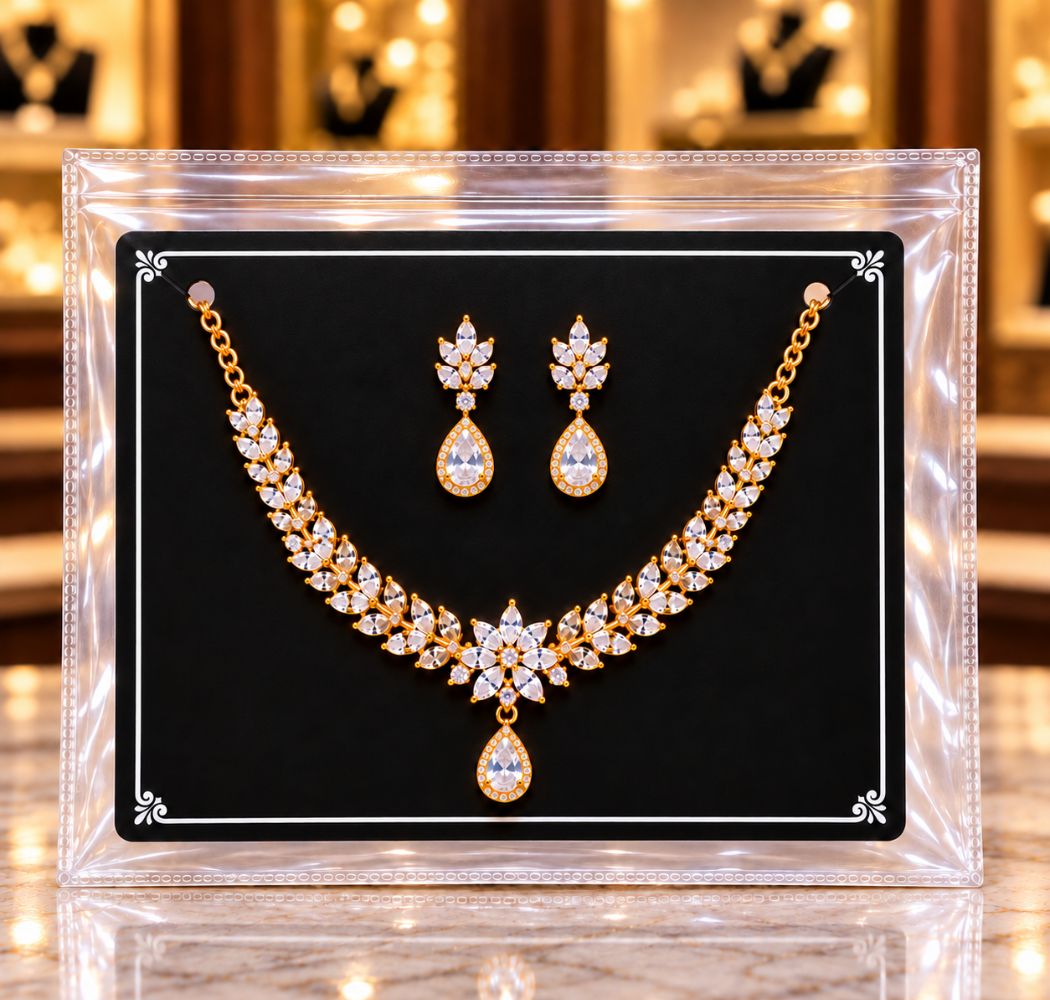 Johnson Tools F1P Series Black PVC Jewellery Display Card For Necklace Sets, Kada Payal, Gents Hand Kada (5.25x7")