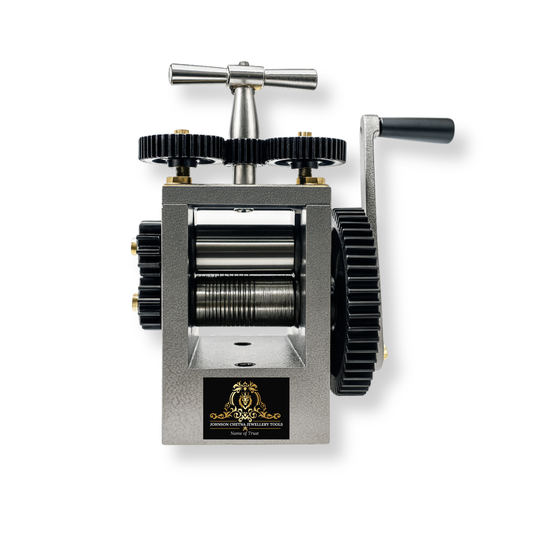 Johnson Tools 3" Marwari-Rajwari Lining Design Rolling Mill Machine, Jewellery Wire Pattern Roller for Gold and Silver, Hand-Operated Metal Design Tool