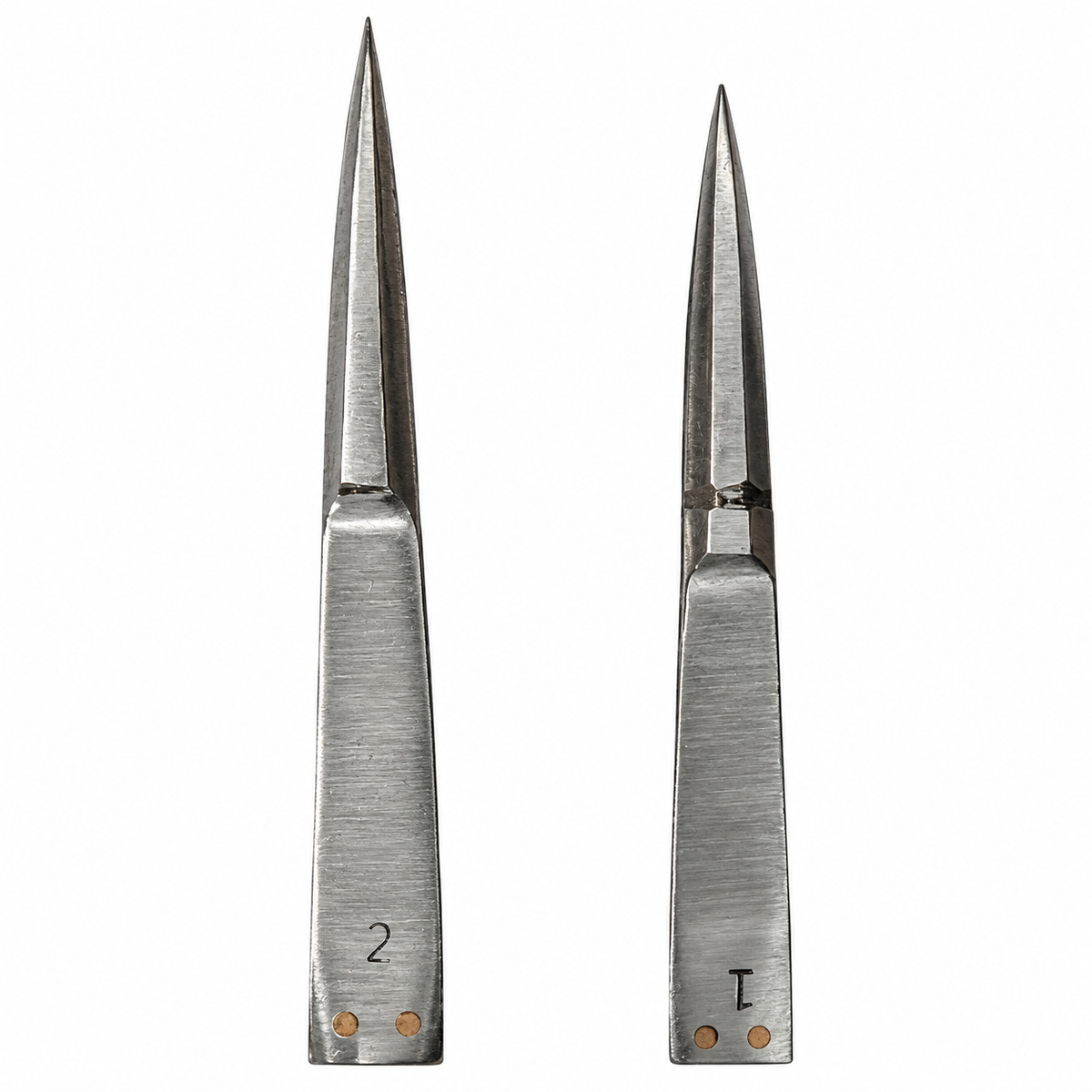 Johnson Tools Thakar Tweezers Iron Chimti (Wide Mouth) for Jewellery Making and Industrial Works (Color - Chrome, 2pcs)