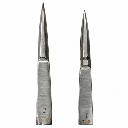 Johnson Tools Thakar Tweezers Iron Chimti (Wide Mouth) for Jewellery Making and Industrial Works (Color - Chrome, 2pcs)