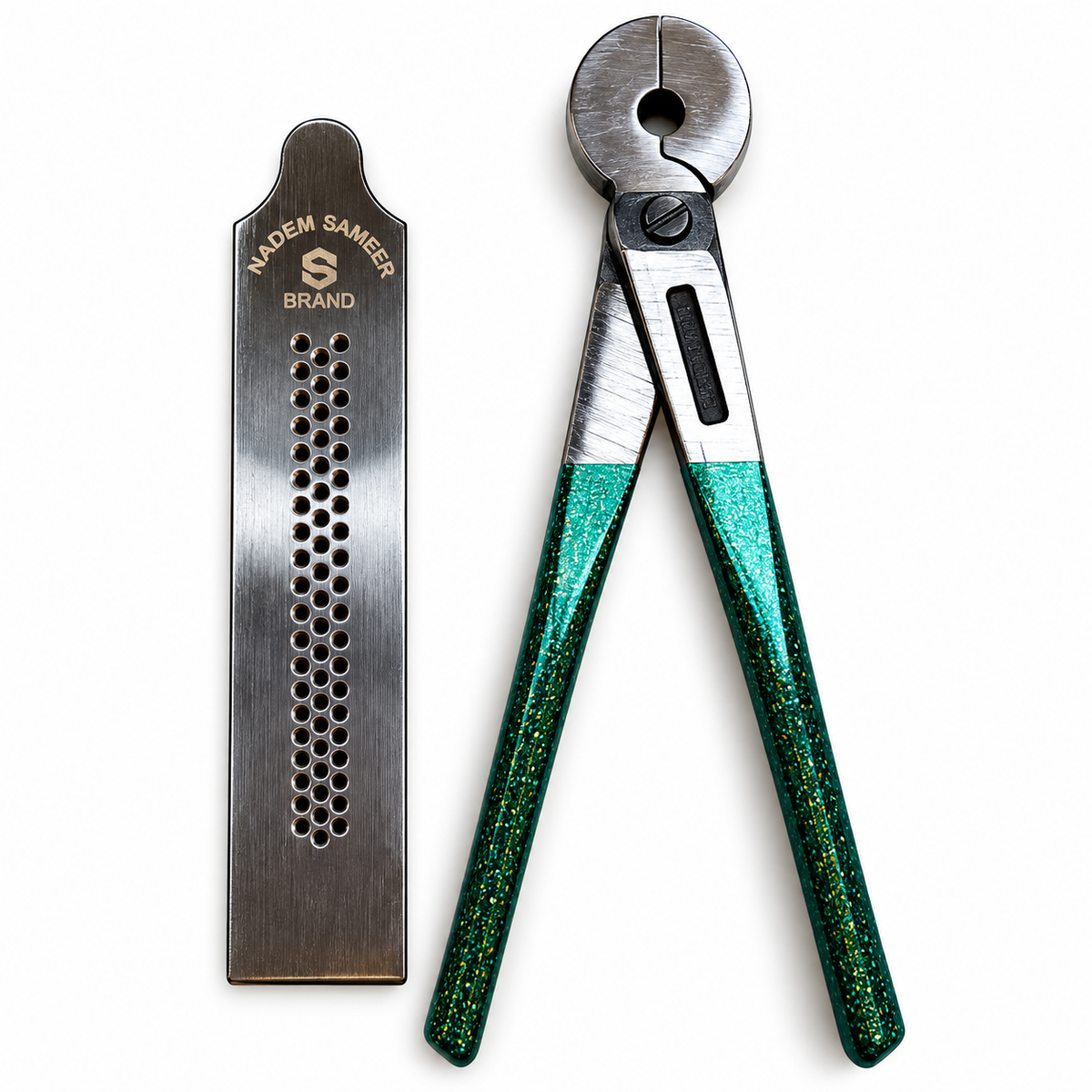Johnson Tools Set of Draw plate (Janti) and Draw Tong (round mouth plier) For Drawing Wires of Gold, Silver, Soft Metal, Jewellery Making, Goldsmith Works