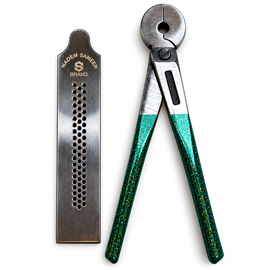 Johnson Tools Set of Draw plate (Janti) and Draw Tong (round mouth plier) For Drawing Wires of Gold, Silver, Soft Metal, Jewellery Making, Goldsmith Works