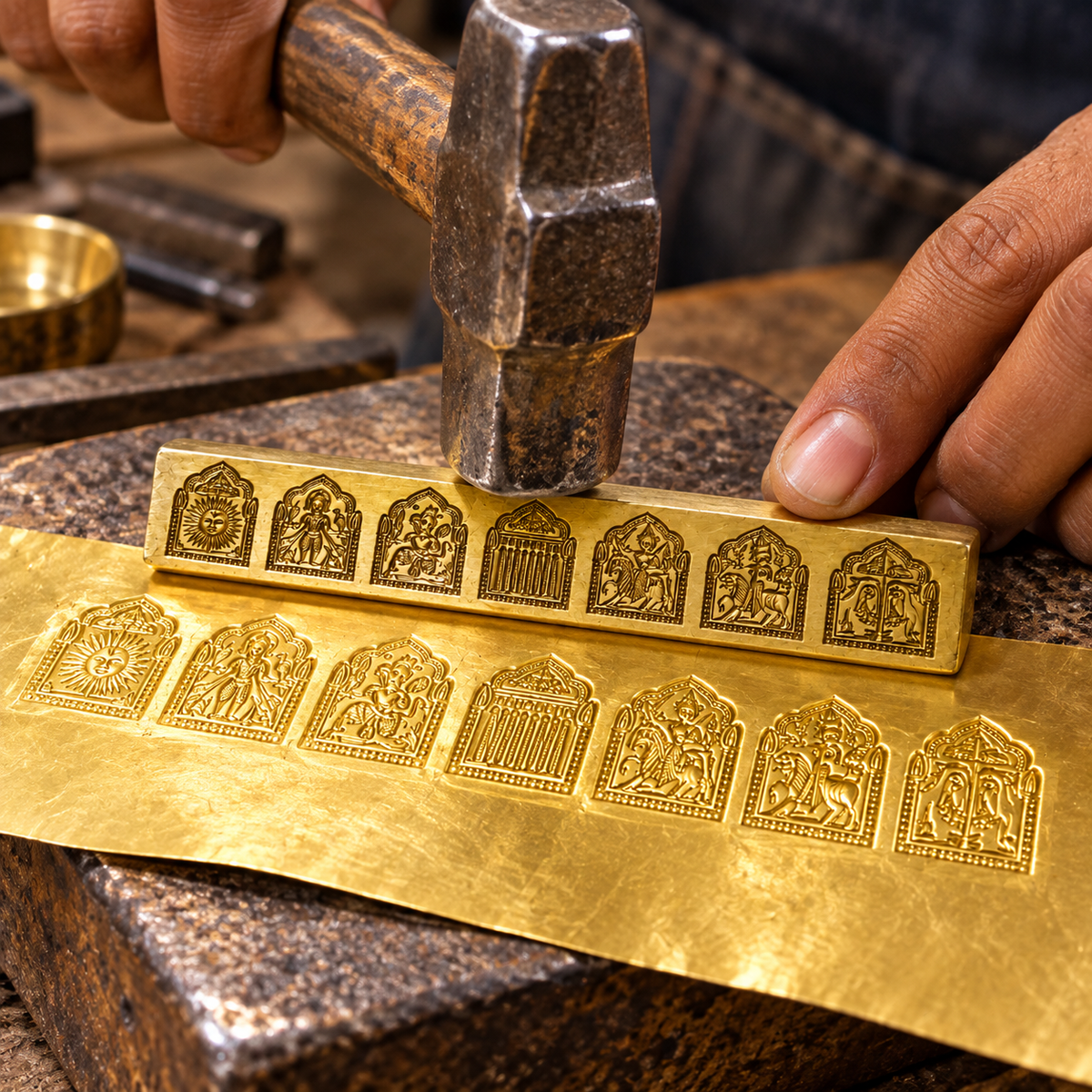 Johnson Tools Squre Shape Thappa/Sancha/Mold of Bronze For Design Jewellery Locket/Pendel Making.
