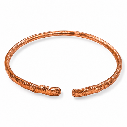 Johnson Tools Rajasthani Design Pure Copper Bangle/Tamba Kada For Men or Women for Astrology Ayurved (3.8mm Thickness)