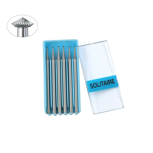 Johnson Tools German Solitaire Hart Burs for Gold and Silver Jewellery Making Works (Pack of 6pc, 2.4mm to 3.1mm)