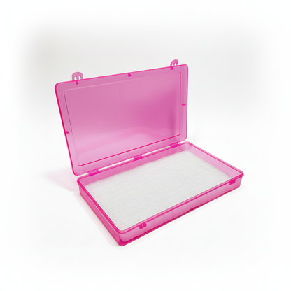 Johnson Tools Pink 100 Slots Ring Storage Plastic Box with Foam for Rings, Bichiya, Portable Jewellery Display & Organizer Box