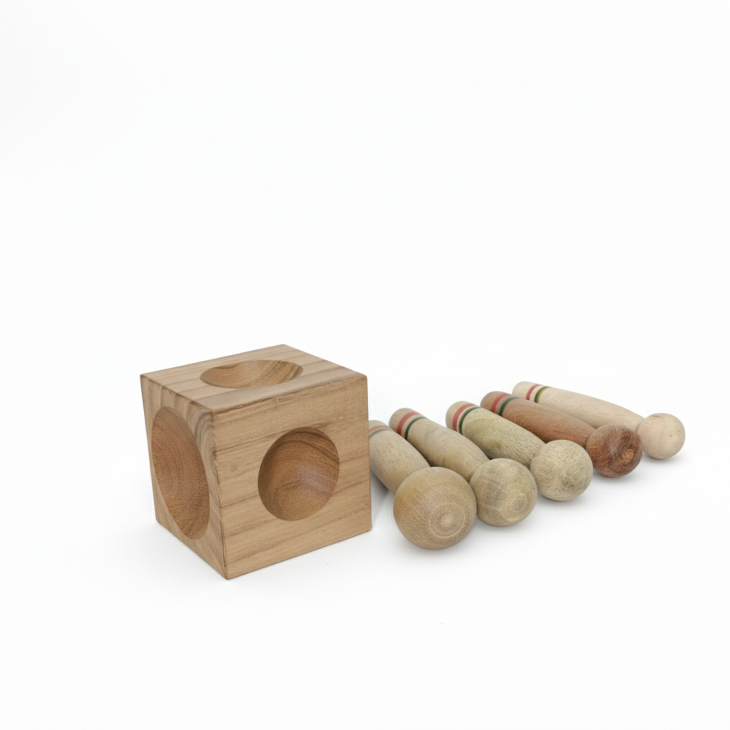 Johnson Tools Wooden Dapping Block/Doming Block/Wooden Block With Set Of Wooden Doming Punch/Gudaila Set