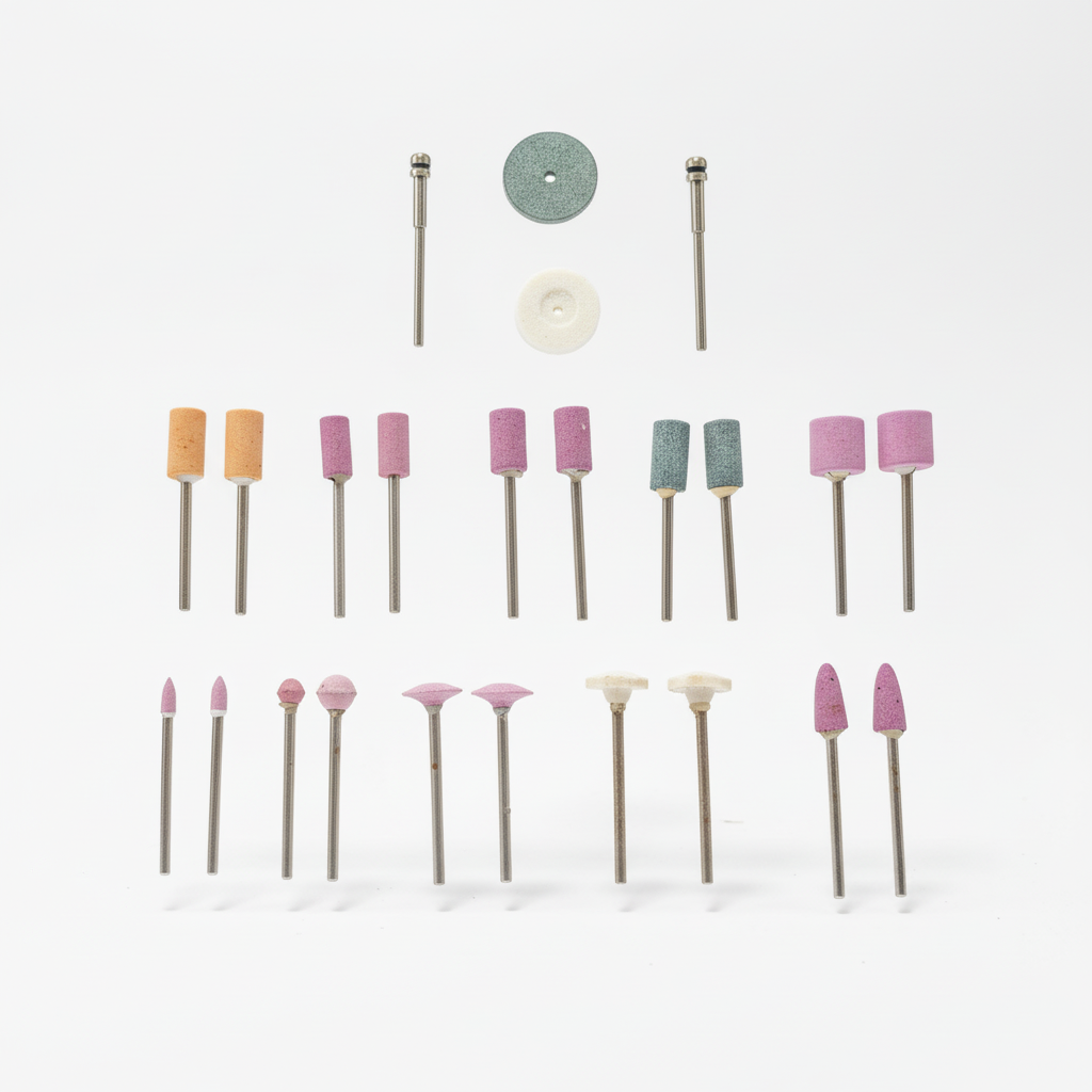 Johnson Tools 24 in 1 Mini Grinding and Polishing Stone Bits Set | Multi-Grit Rotary Tool Accessories for MiniCraft Drills, Dremel, Jewelry, Wood, Metal, Glass and DIY Precision Works