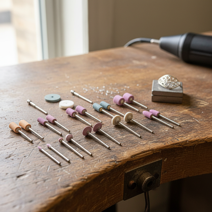Johnson Tools 24 in 1 Mini Grinding and Polishing Stone Bits Set | Multi-Grit Rotary Tool Accessories for MiniCraft Drills, Dremel, Jewelry, Wood, Metal, Glass and DIY Precision Works