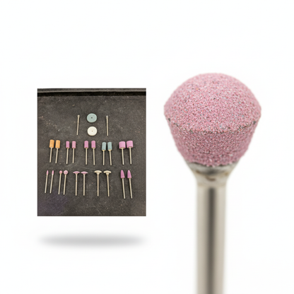 Johnson Tools 24 in 1 Mini Grinding and Polishing Stone Bits Set | Multi-Grit Rotary Tool Accessories for MiniCraft Drills, Dremel, Jewelry, Wood, Metal, Glass and DIY Precision Works