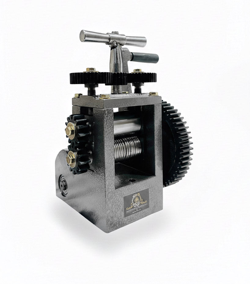 Johnson Tools 3" Marwari-Rajwari Lining Design Rolling Mill Machine, Jewellery Wire Pattern Roller for Gold and Silver, Hand-Operated Metal Design Tool
