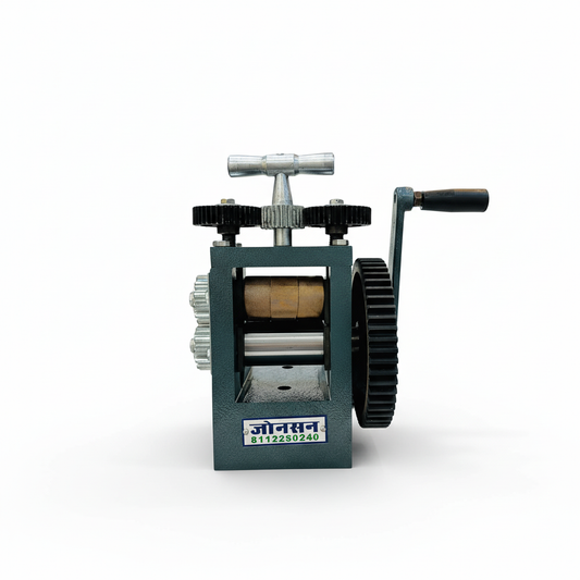 Johnson Tools 3″ Changeable Roller Rolling Mill Machine - Chex, Lining, Dull Design for Jewellery Making (Goldsmith / Silversmith / Meenakari)