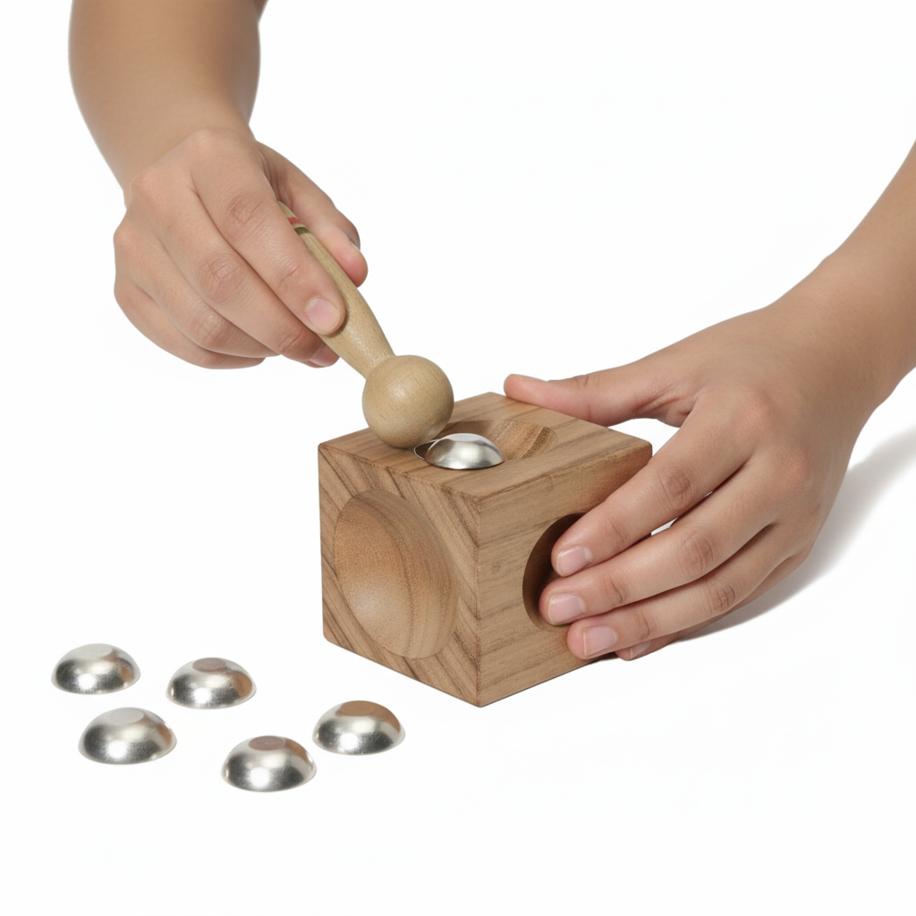 Johnson Tools Wooden Dapping Block/Doming Block/Wooden Block With Set Of Wooden Doming Punch/Gudaila Set