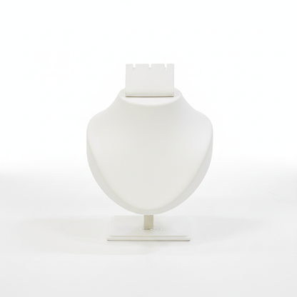 Johnson Tools White Adjustable Fiber Necklace Display Stand (Size 0, 4" width) for Gold, Silver, Diamond & Antique Necklaces Photography and Display Works