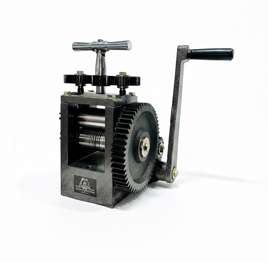 Johnson Tools 3" Marwari-Rajwari Lining Design Rolling Mill Machine, Jewellery Wire Pattern Roller for Gold and Silver, Hand-Operated Metal Design Tool
