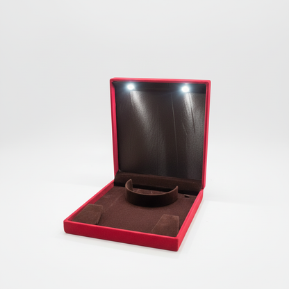Johnson Tools Heavy Sued Velvet Jewellery Kanthi Earring Pendant Box | Premium LED Display Case (Size 7″×8″)