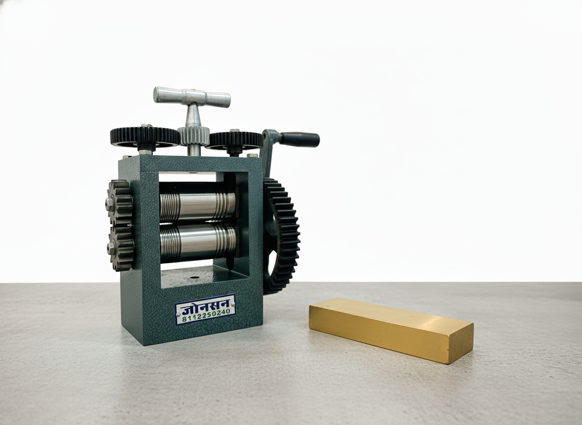 Johnson Tools 4" Rolling Mill Machine/Tar Patti Machine For Gold and Silver Jewellery/Wire Sheet Works Only (colour : Multicolour, Handle Included)