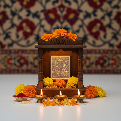 Johnson Tools Laxmi Ganesh ji Silver Finish Small Photo Frame Stand (0no) For Gifting, Display Uses