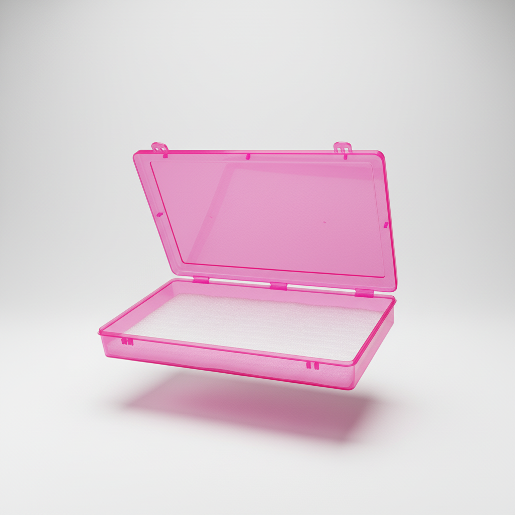 Johnson Tools Pink 100 Slots Ring Storage Plastic Box with Foam for Rings, Bichiya, Portable Jewellery Display & Organizer Box