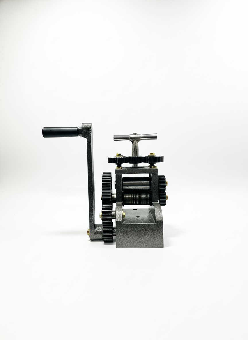 Johnson Tools 3" Marwari-Rajwari Lining Design Rolling Mill Machine, Jewellery Wire Pattern Roller for Gold and Silver, Hand-Operated Metal Design Tool
