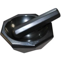 Johnson Tools Original Black Agate Mortar and Pestle/Meena Kharal Set (Kala Hakeek Kharal) (4 Inch)