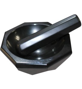 Johnson Tools Original Black Agate Mortar and Pestle/Meena Kharal Set (Kala Hakeek Kharal) (4 Inch)