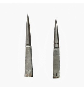 Johnson Tools Original Thakar Iron Tweezers (Wide Mouth) for Jewellery Making and Industrial Works (Color - Chrome, 2pcs)