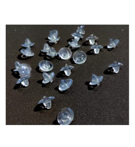 Johnson Tools 200 Pieces of Clear Silicone Back Stoppers/push buttons/Findings Stud Earring Plugs For Gold And Silver Earrings